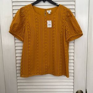 🌞 NWT J. Crew eyelet short sleeve cotton top M